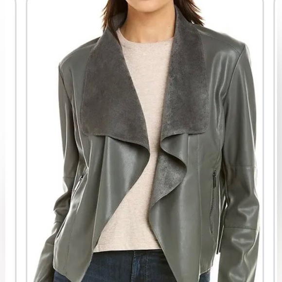 bagatelle Jackets & Blazers - bagatelle faux Leather Drape Jacket Olive Green Size XS